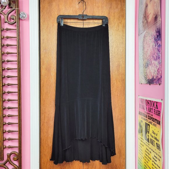 Vintage 90s/Y2K Chico's Black Stretch Mermaid Skirt - Picture 4 of 7